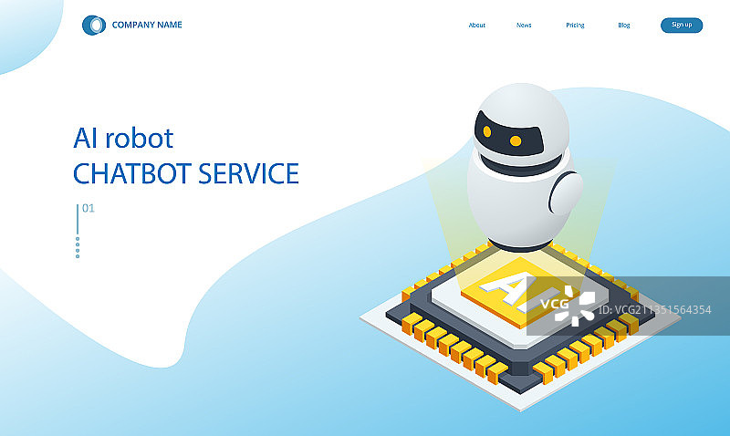 2.5D人工智能聊天机器人图片素材