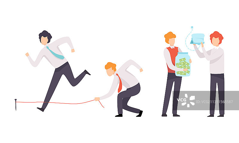 办公室职员参与商业和职业竞争图片素材