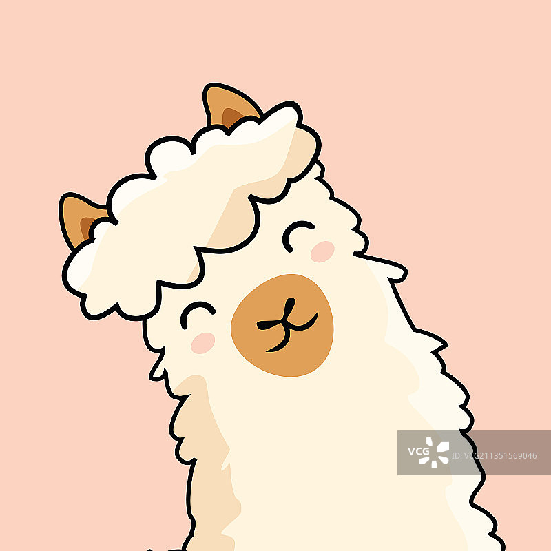 可爱卡通美洲驼图片素材