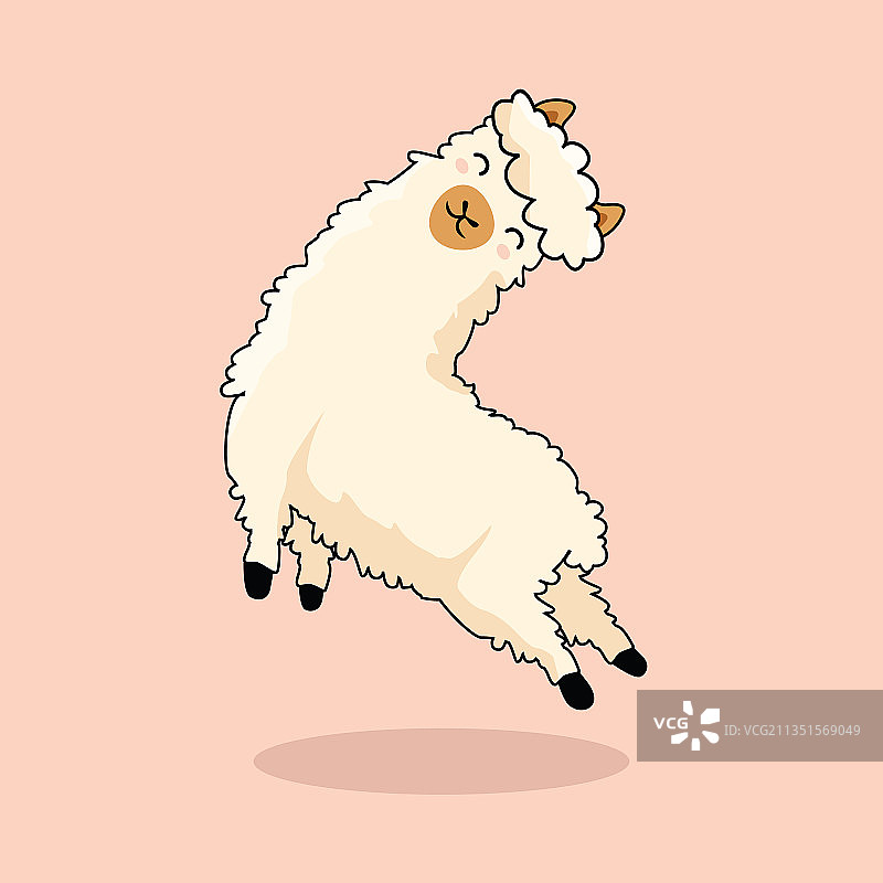 跳跃的骆驼卡通羊驼图片素材