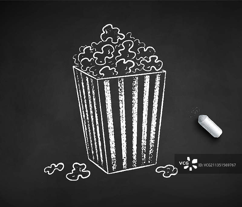 粉笔画爆米花桶图片素材