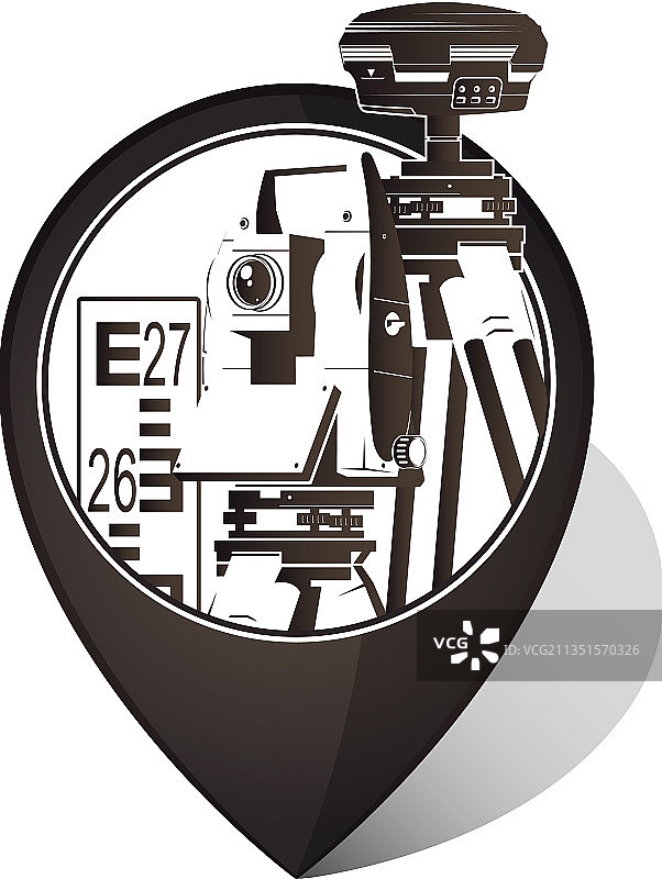 测量大地测量仪器符号图片素材