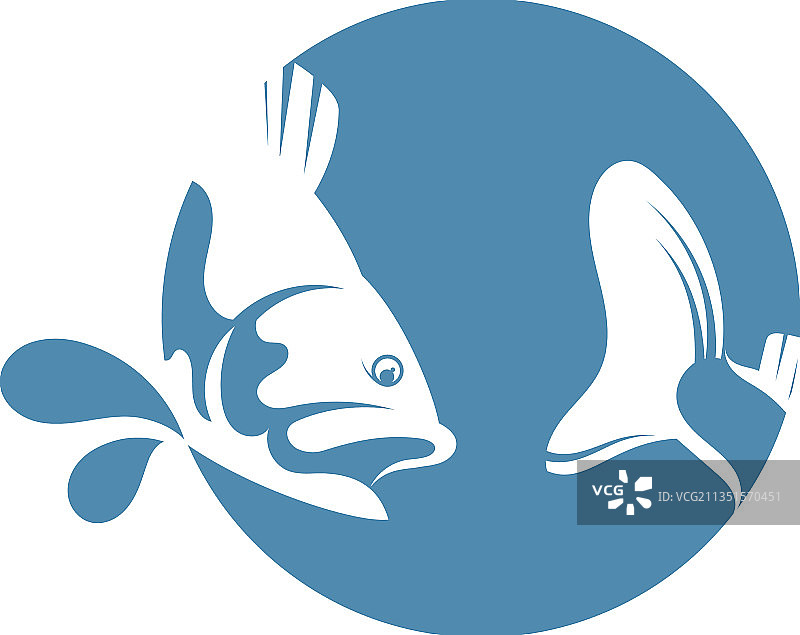 蓝色水圈中的鱼图片素材