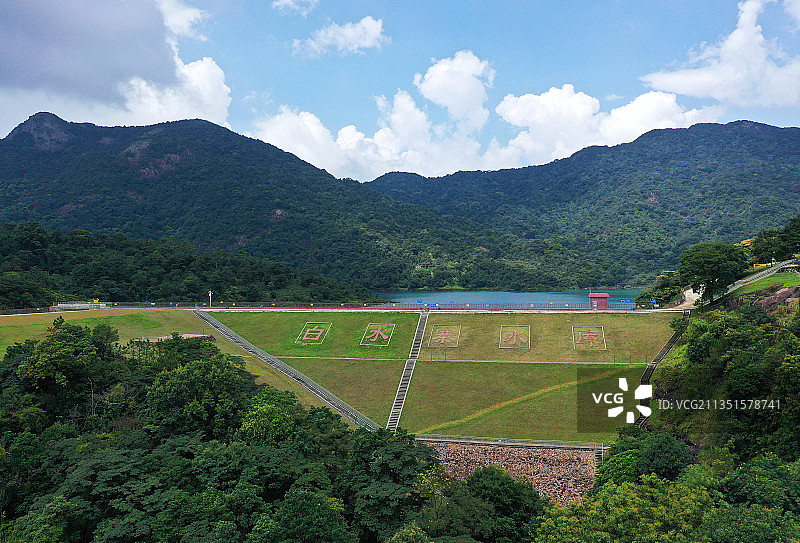 广东省广州市增城区派潭镇白水寨风景名胜景区航拍图片素材