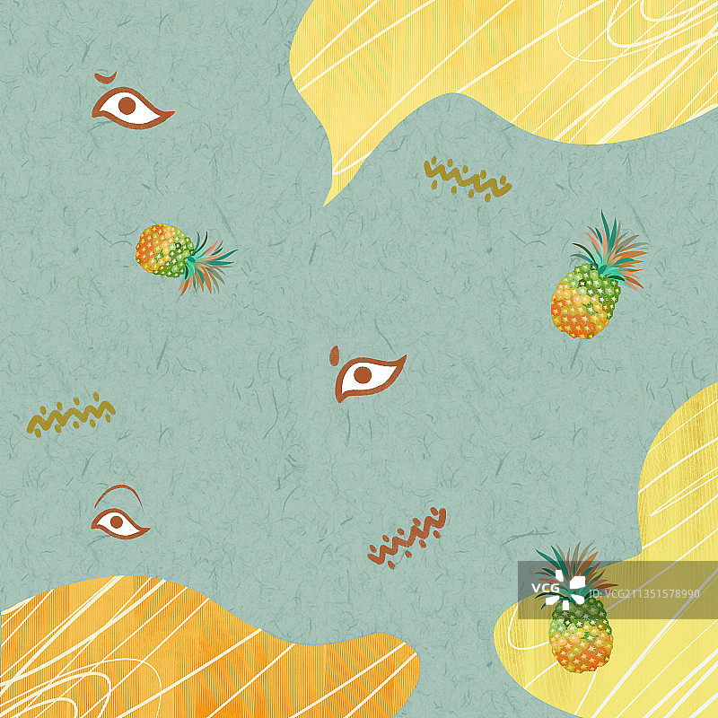 菠萝形状插画背景图片素材