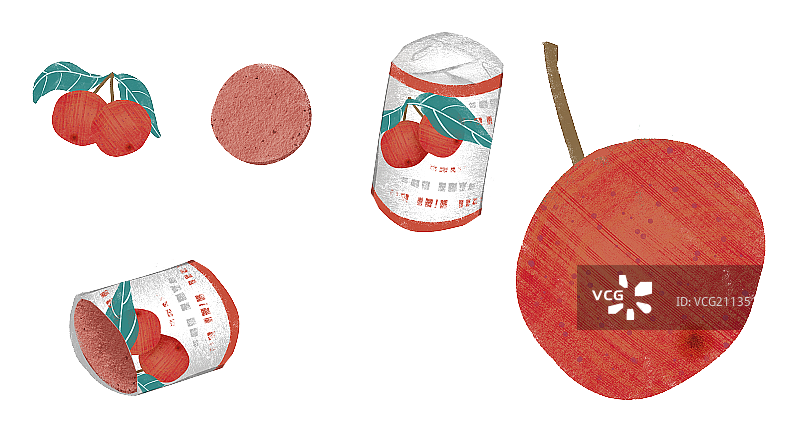 童年零食山楂片插画元素图片素材