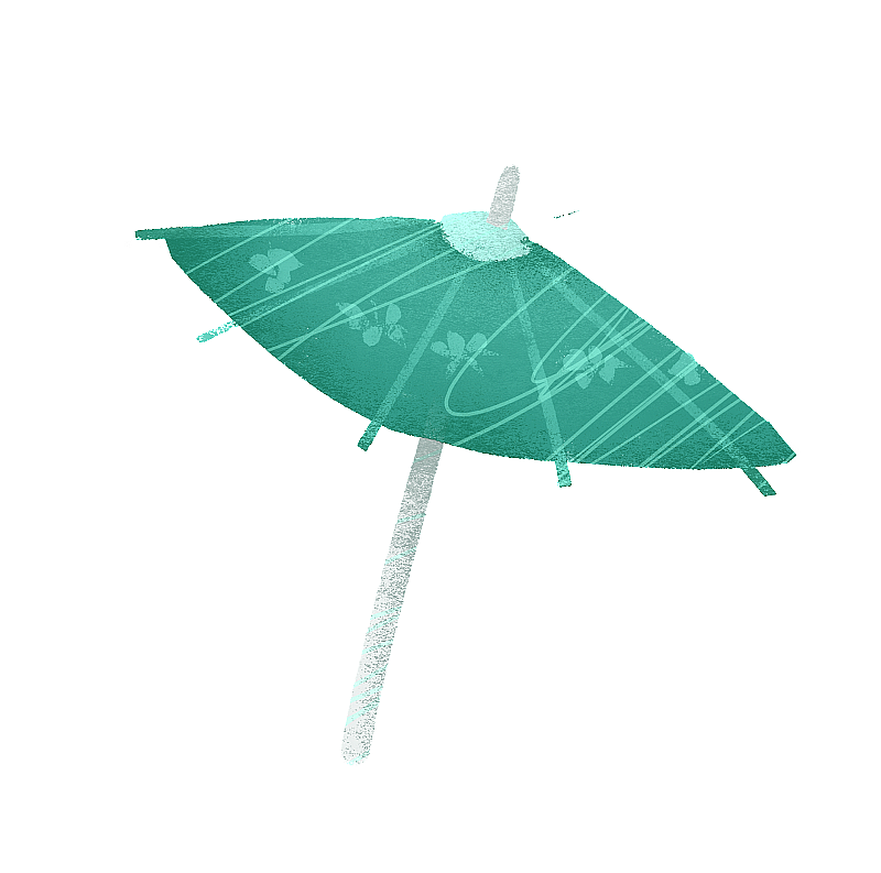 可爱的纸伞插画元素图片素材