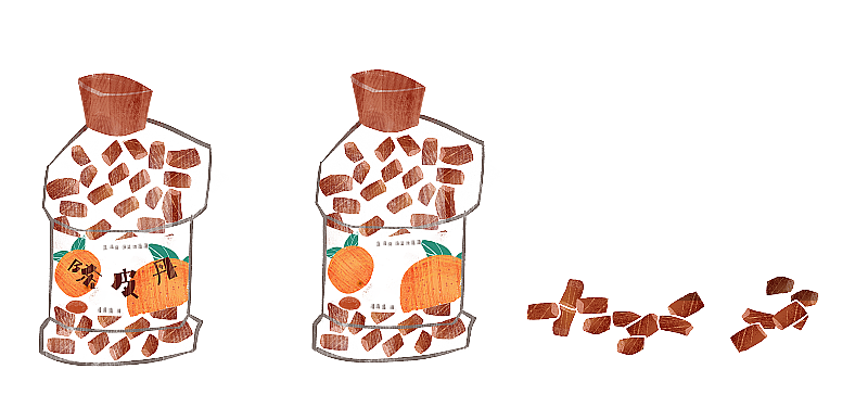 童年零食陈皮丹插画元素图片素材