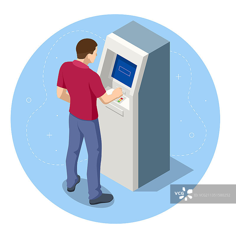 2.5D男人等待信用卡图片素材