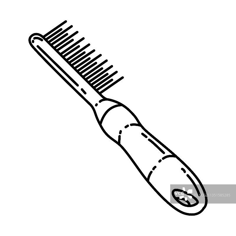 金属梳子图标手绘或轮廓图标图片素材