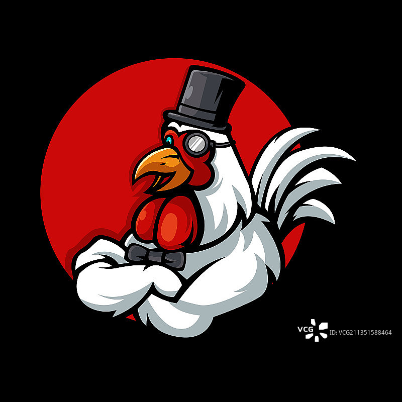 戴着魔法帽的公鸡图片素材