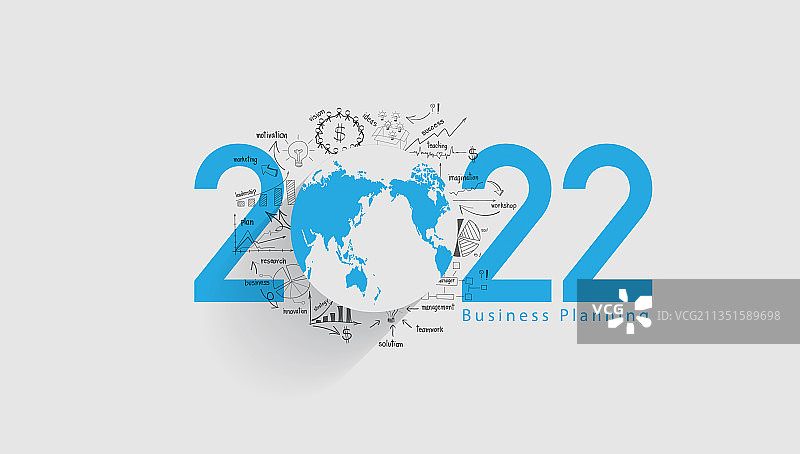 2022年世界经济新年商业成功图片素材