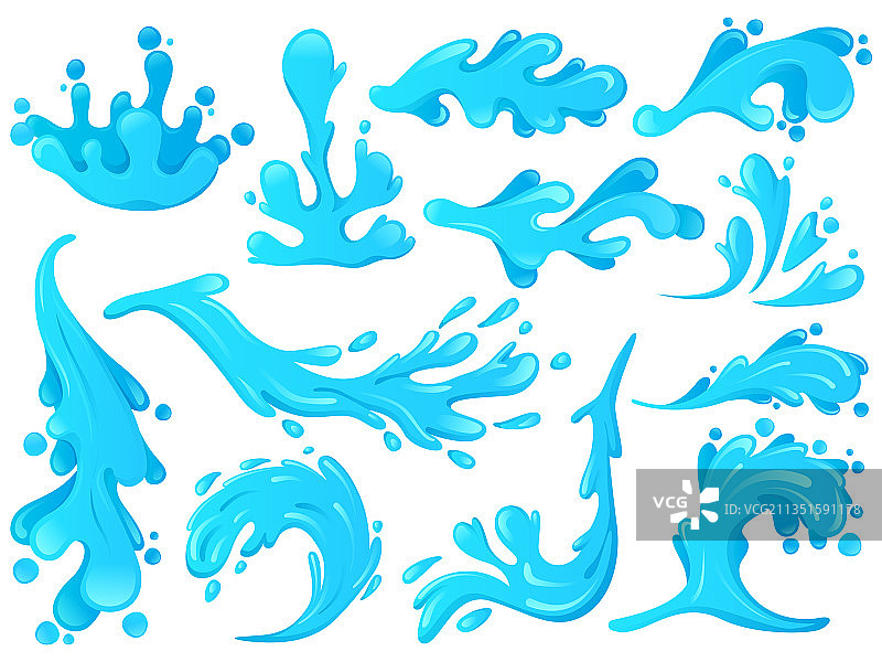 蓝色海浪水花图片素材