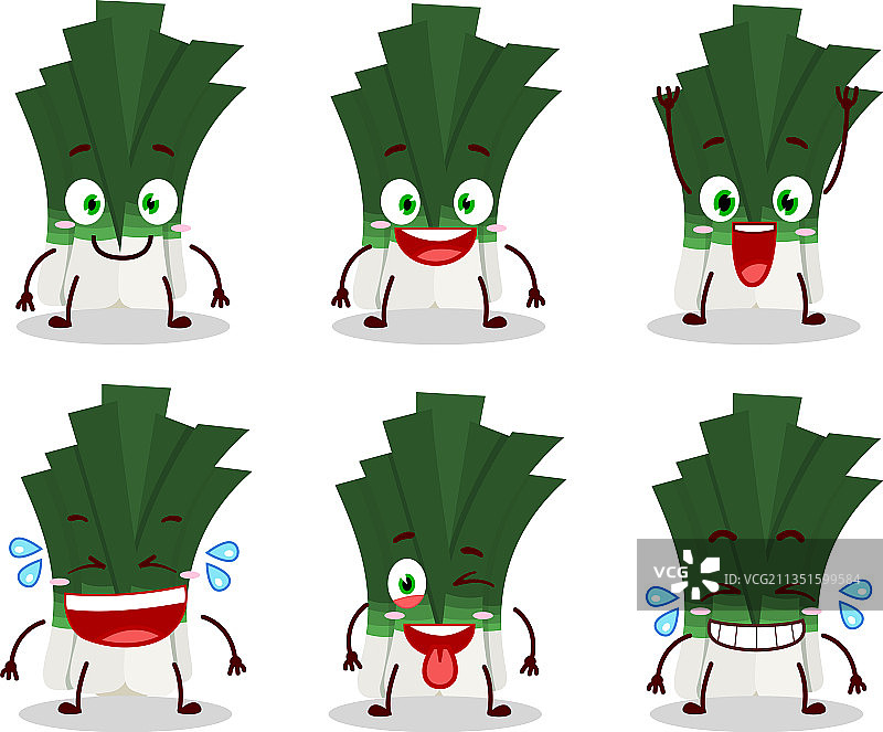 微笑的卡通韭菜角色图片素材