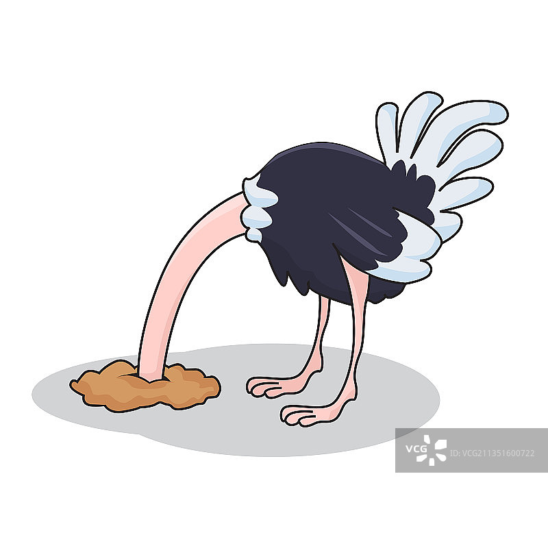 鸵鸟藏头卡通可爱图片素材