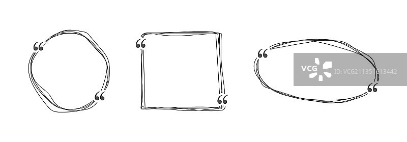 手绘引言文本链接边框素材图片素材