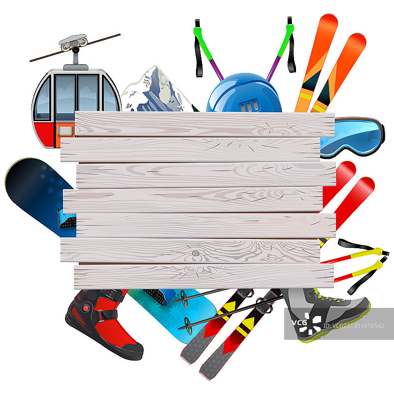 以木板为主题的滑雪胜地图片素材