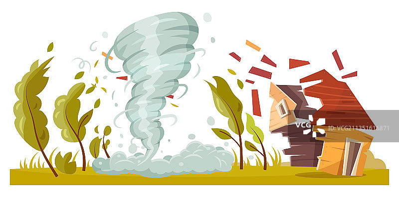 摧毁房屋的龙卷风图片素材