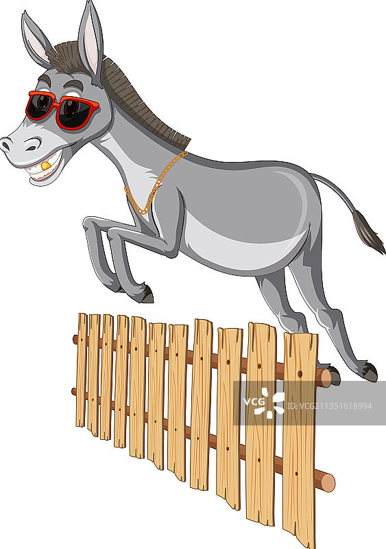 跳过栅栏的驴图片素材