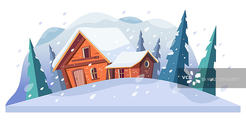 冬季雪景房屋图片素材