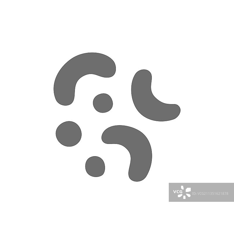 白色背景上分离的益生菌细菌灰色图标图片素材