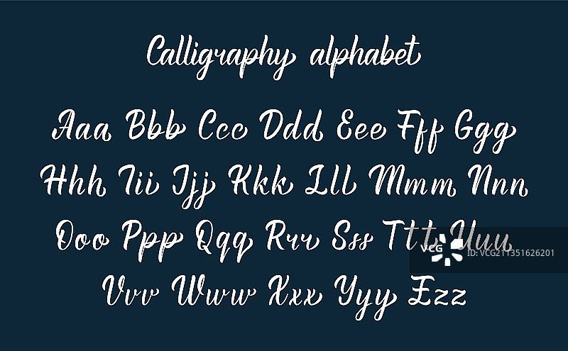 白色优雅的手写拉丁书法笔刷图片素材