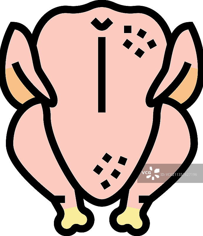 整鸡着色图标图片素材