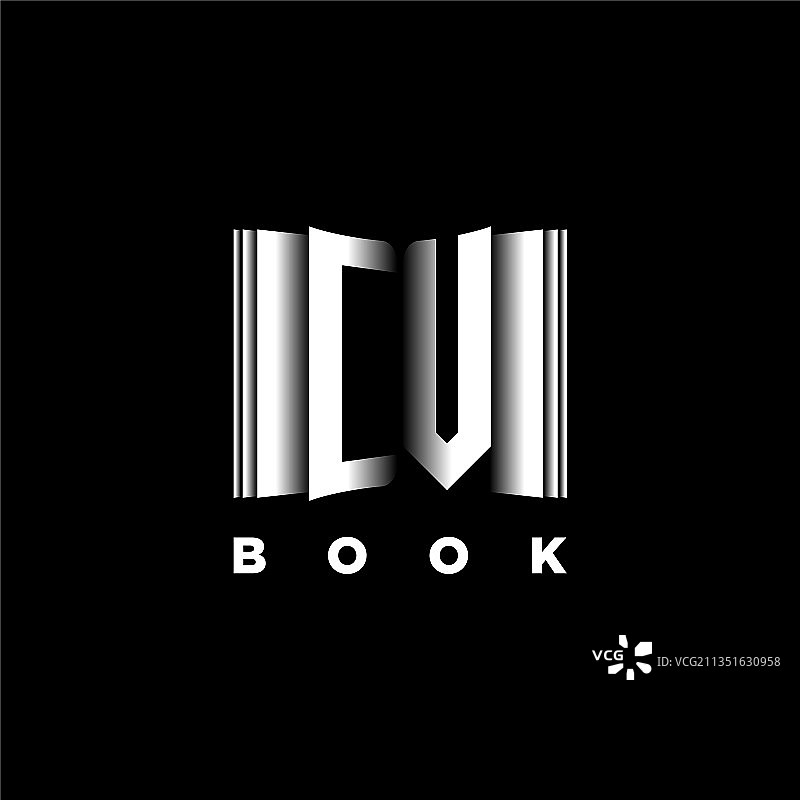 CV字母组合书籍造型图片素材