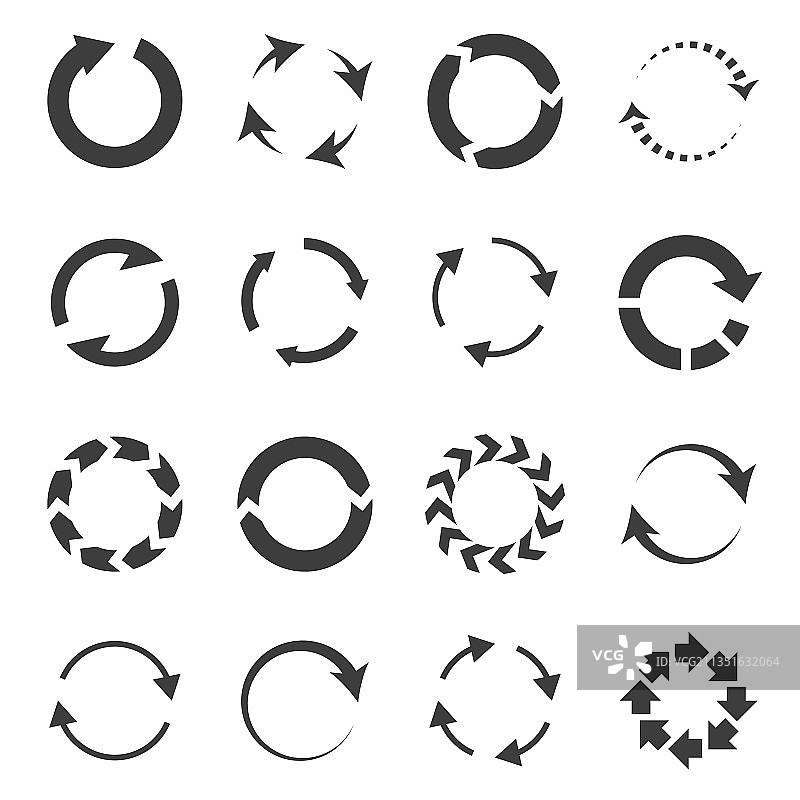 重新加载箭头组合旋转循环图片素材