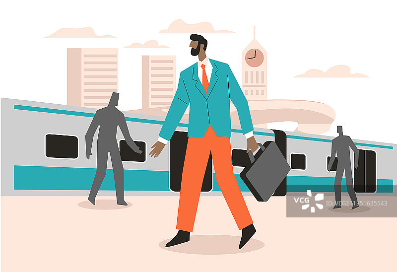 火车站内的男人图片素材