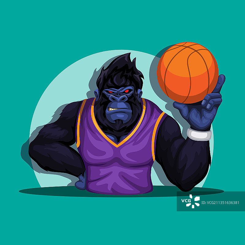 穿着篮球服的猩猩图片素材