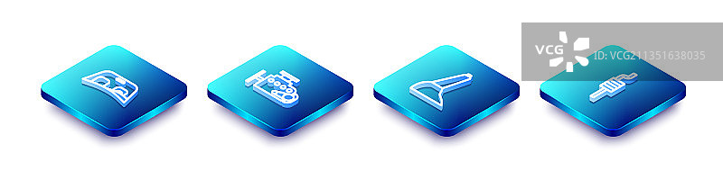 2.5D线条汽车挡风玻璃和发动机图片素材