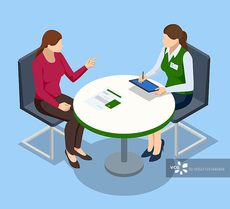 2.5D银行办公室员工图片素材