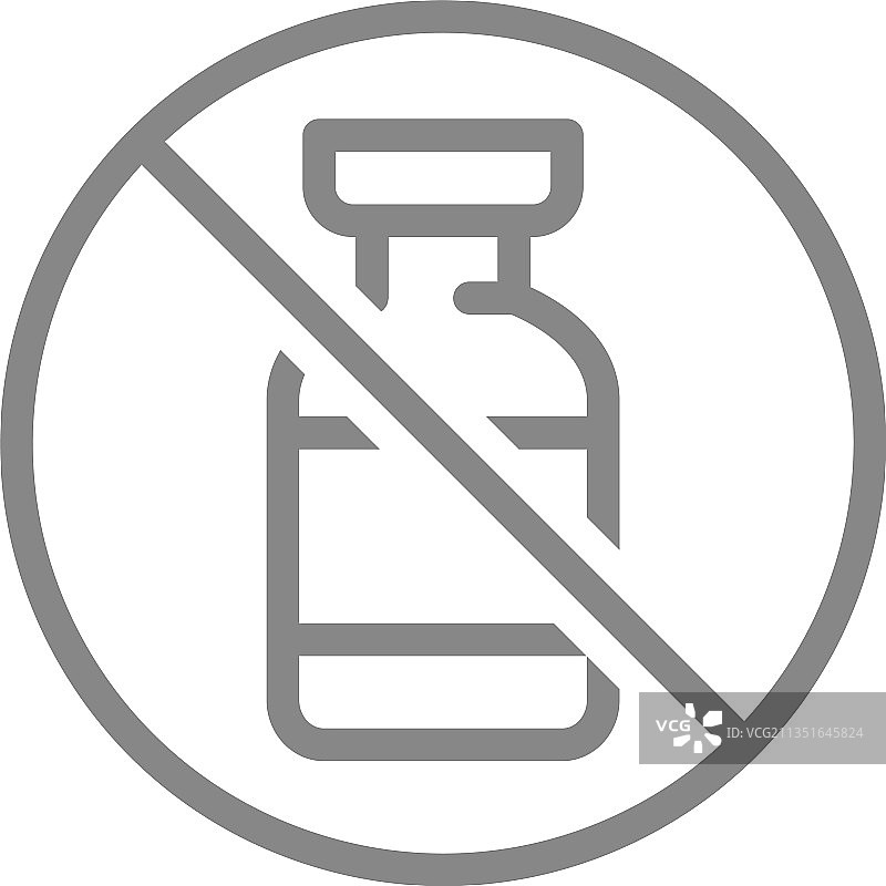 医药安瓿瓶和禁止标志线性图标图片素材