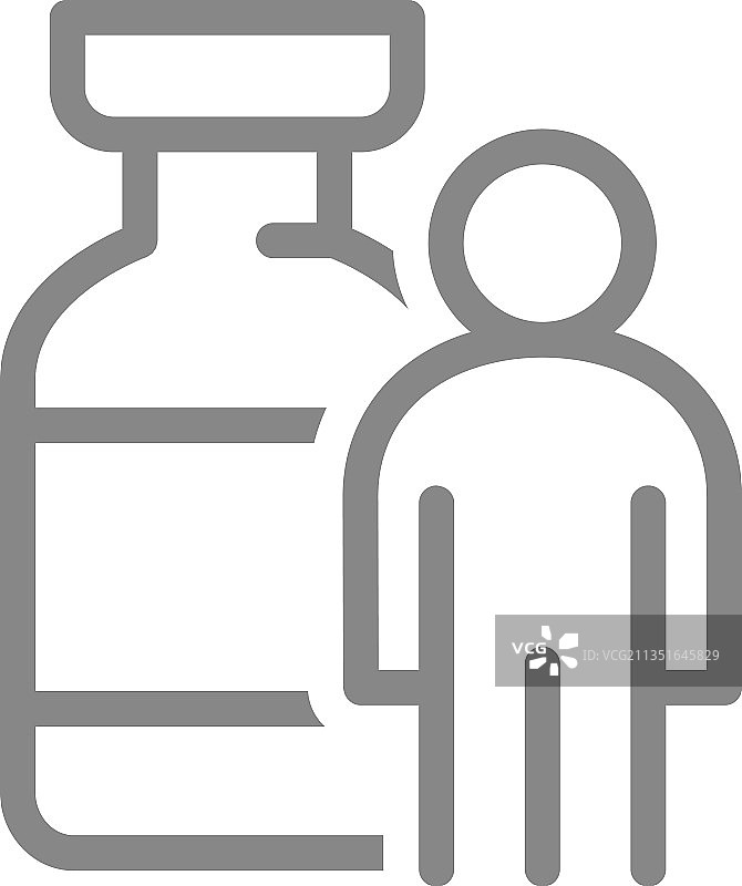 安瓿瓶和人物血清线性图标图片素材