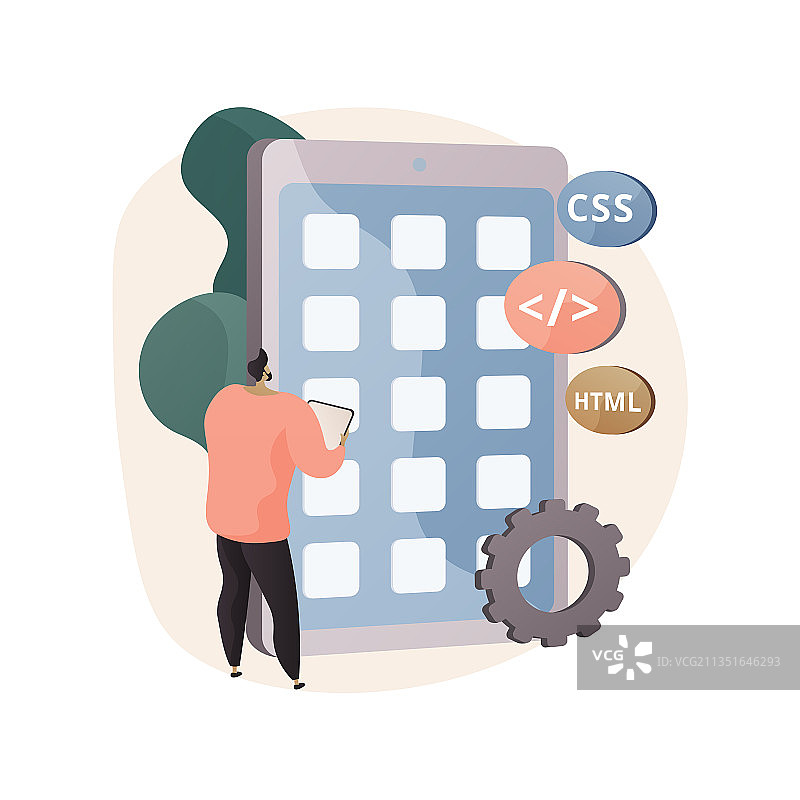 混合移动应用程序抽象概念图片素材