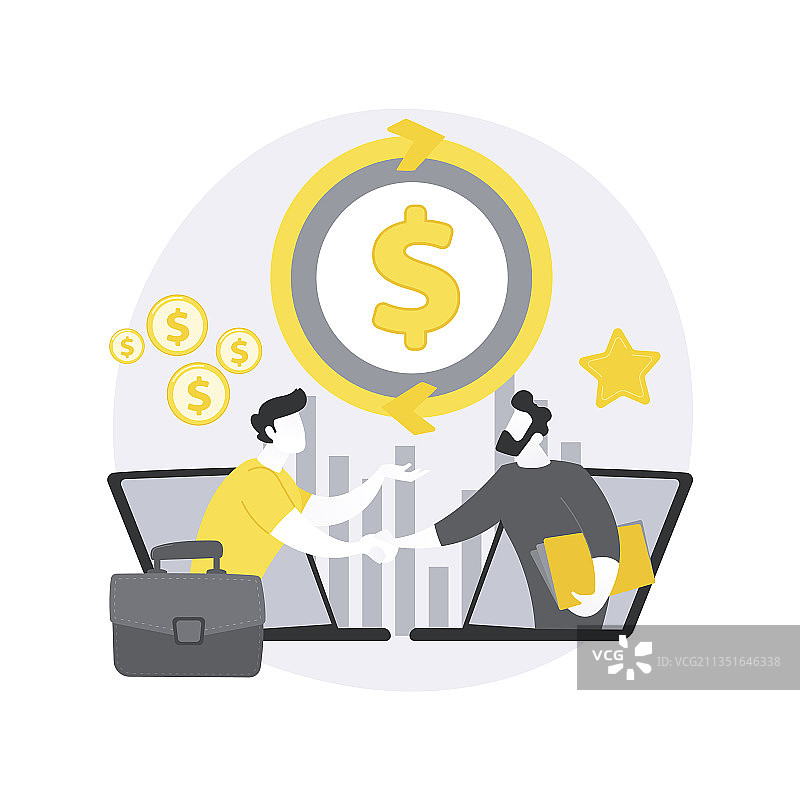 企业对企业销售抽象概念图片素材