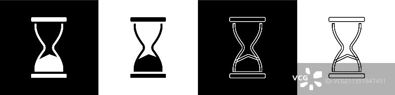 旧沙漏与流沙图标合集图片素材