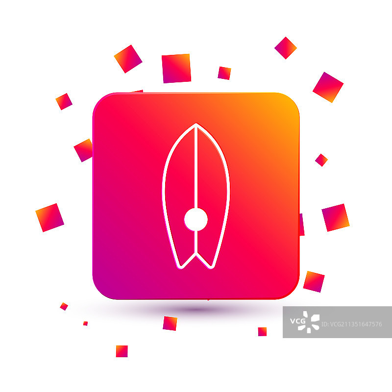 白色背景上的白色冲浪板图标图片素材