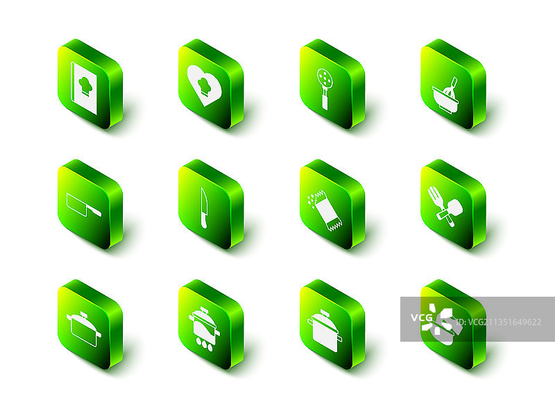 厨师帽锅铲打蛋器和碗组合图片素材