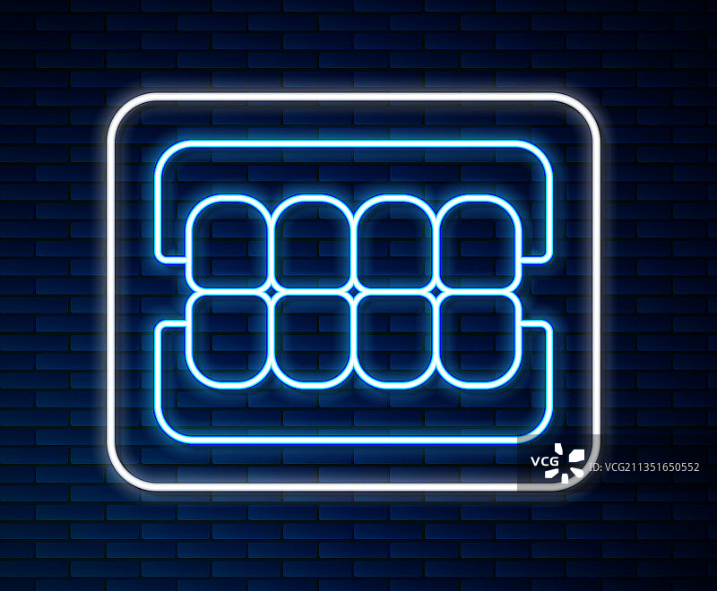 发光霓虹灯假牙图标图片素材