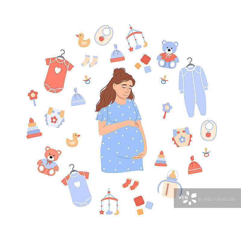 快乐的孕妇肖像图片素材