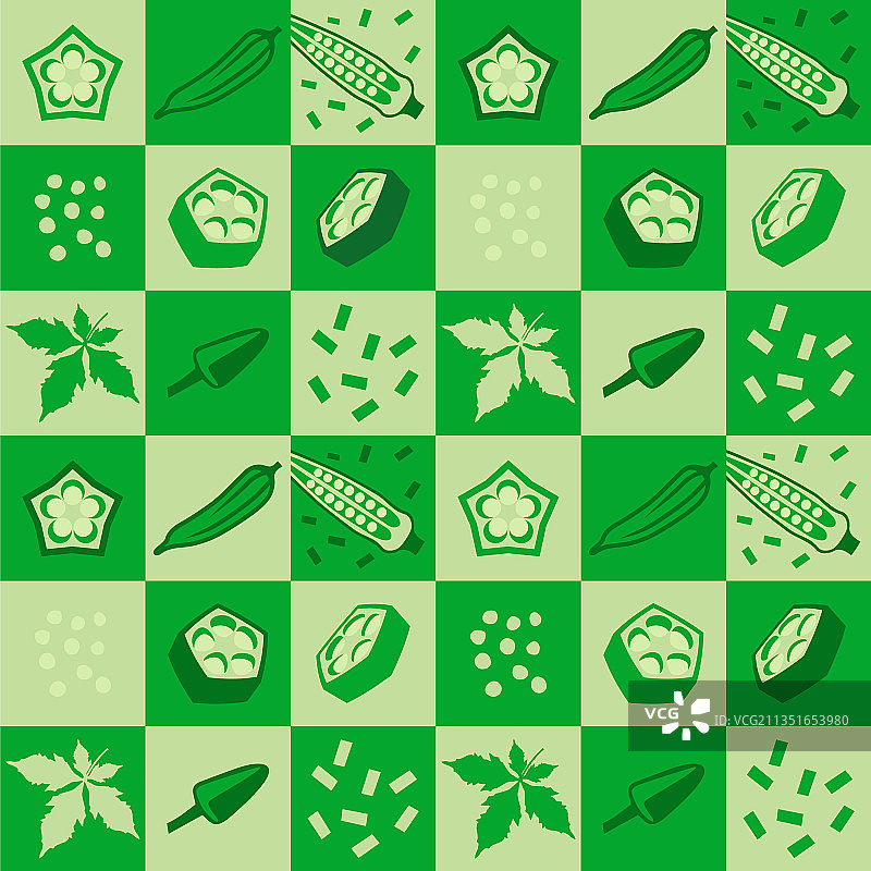 秋葵抽象无缝图案图片素材