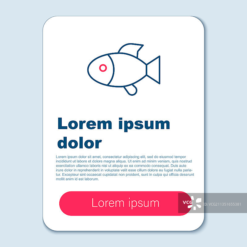 鱼类线条图标图片素材