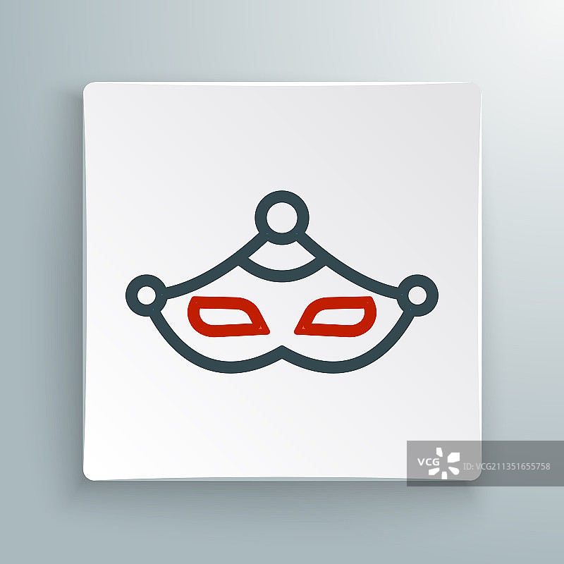 白色背景上的狂欢节面具图标图片素材