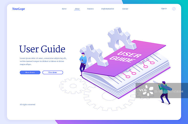 用户指南2.5D着陆页手册图片素材
