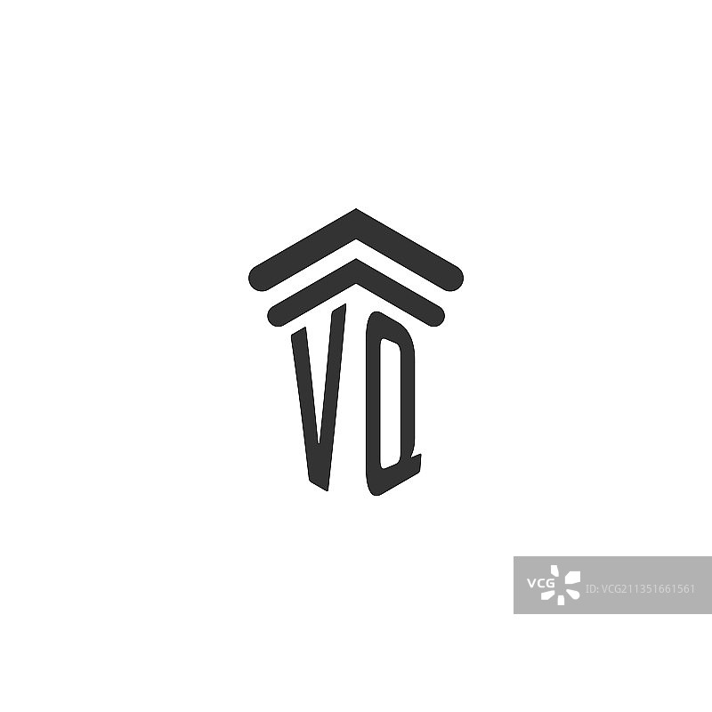 律师事务所logo设计首字母VQ图片素材