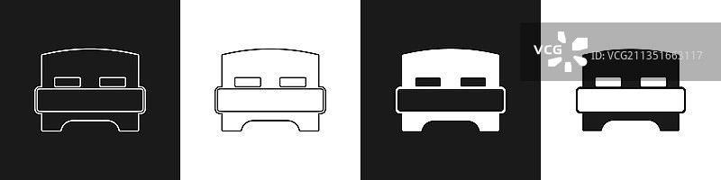 单人或双人床图标图片素材