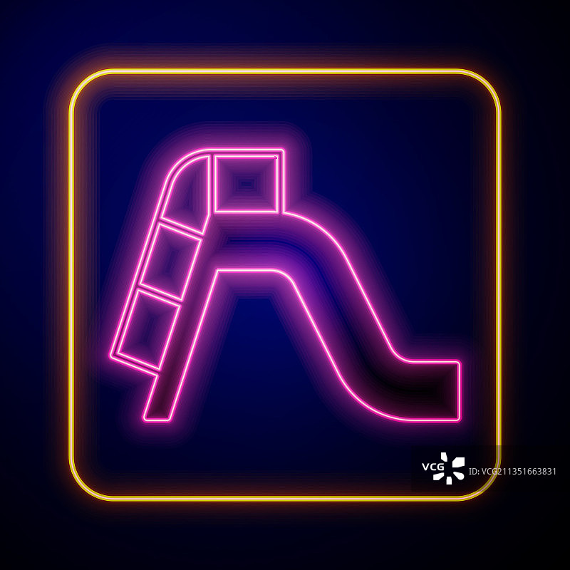 发光霓虹灯滑梯游乐场图标图片素材