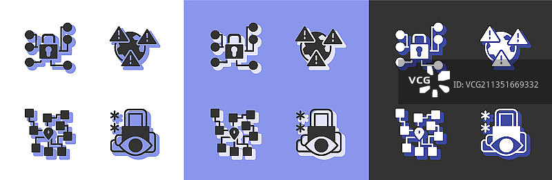 网络安全神经网络与地球套装图片素材